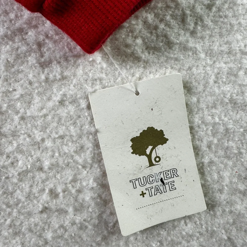 NWT Tucker Tate Baby Girl Red Ruffle Crewneck Sweatshirt 6M Snap‎ Closure